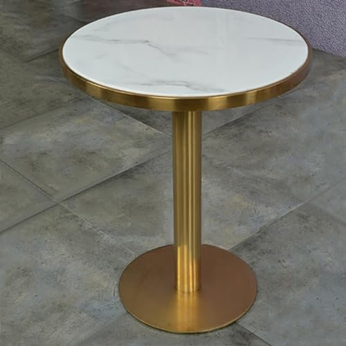 DMCHENGMA Runder Bartisch, Marmor-Pub-Tisch mit Rutschfester, Stabiler Metallbasis, Moderne Cocktailtische für Partys, Wohnzimmer, Küche, Esszimmer, Bistrotisch(Size:55x105cm)