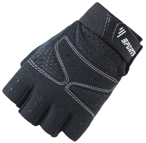 Miokkley Girls Fingerless Bike Gloves, Sport Gloves for 5-12 Year Girls Monkey Bars Rock Climbing Gloves Cycling Biking Fishing (Black, Small for 5-8 Y)