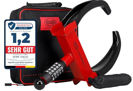 HEYNER® Radkralle mit Radkasten und Felgenschutz, Wegfahrsperre inkl. Tasche für PKW, Wohnwagen, Anhänger, Transporter und Caravan