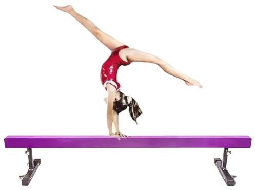 Schwebebalken Einstellbar Gymnastik Schwebebalken, Profi Heimtraining Schwebebalken/ Gymnastik Geräte, Hoch Und Niedrig Wildlederbezug Schwebebalken, Für Schule Turnverein(Purple,2.4m/7.9ft long)