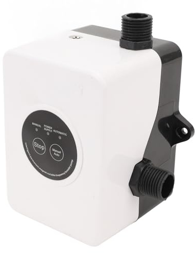 100W 24V Water Pressure Pump, Permanent Magnet Motor, Low Noise, Compact Design, including Smart Water Flowing Switch, for Taps Toilets Showers Bathrooms Kitchens (US Plug)