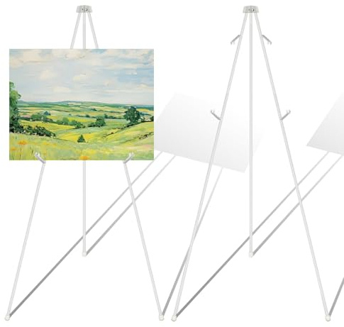 MUXHEL 2er-Set Staffelei Stand, 160 cm Höhe Metall Poster Staffelei, Verstellbares Stativ Tisch Kunst Leinwand Malerei Display, Höhenverstellbares Staffele, bis 5kg