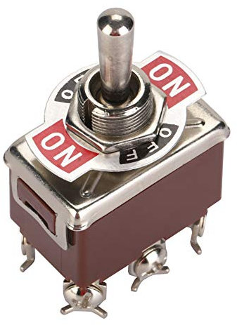 Interrupteur à Bascule de Valve Mécanique, 5 Pièces Interrupteur à Bascule DPDT 6 Broches 3 Positions Terminal Marche/arrêt sur 250 V 15 A Trou de Montage 12 Mm