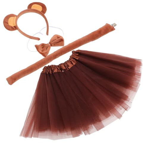 PACKOVE 1satz Bär Kostüm Mit Ohren Stirnband Tutu Rock Und Für Cosplay Tier-themenpartys Fotoshootings Und Bühnenauftritte Wiederverwendbare Bequeme Verkleidung