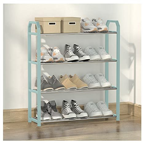 Schuhregal Aufbewahrung 12 Paar – 4 Etagen Schuhregale für Schlafzimmer, Balkon, Eingangsbereich, Flur, Wohnzimmer, Badezimmer – Küchenregal zum Organisieren von Schuhen
