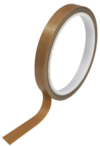 Misuyue 10mm x 10M PTFE Teflon Tape, Heat Resistant Tape Adhesive, Heat Resistant Up to 300℃, for Household Hand Vacuum Sealer, Industrial Welding, 0.13mm Thick (brown)