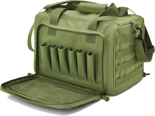 Taktische Waffentasche Für 4 Handfeuerwaffen, Pistolentasche Mit 6 Magazinfächern,Schießtasche Mit Zusätzlichen Taschen Für Munition Und Essentials,Kurzwaffentasche Für Schießstand Sport A
