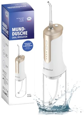 IEA Medical Munddusche FC5200, kabellose & elektrische Zahnpflege für saubere Zahnzwischenräume, Water flosser, Typ C Anschluss zum Laden, Zahnwischenraumreiniger, elektrische Munddusche