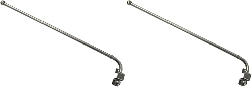 GARDINIA Varilla giratoria de metal para cortinas, Incl. material de montaje, Extensible, Distancia a la pared 1,5 cm, Longitud 55-85 cm, Aspecto de acero inoxidable (Paquete de 2)