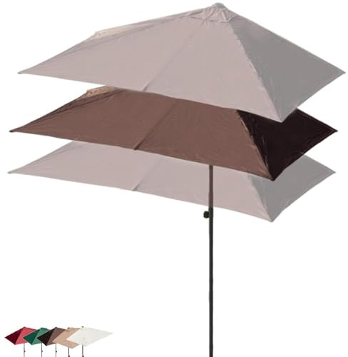 ZIUSFAC Halber Balkonschirm Sonnenschirm Rechteckig Wandschirm 270×150cm 250×130cm Halbschirm Für Balkone Wände Terrasse Höhenverstellbar(Coffee,200x100cm/6.5x3.3ft)