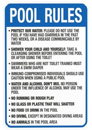 Cartel de reglas de piscina de Oregon, cumple con el código de seguridad de la piscina del estado de Oregon, letrero de advertencia de precaución, uso para decoración de pared de seguridad en el hogar