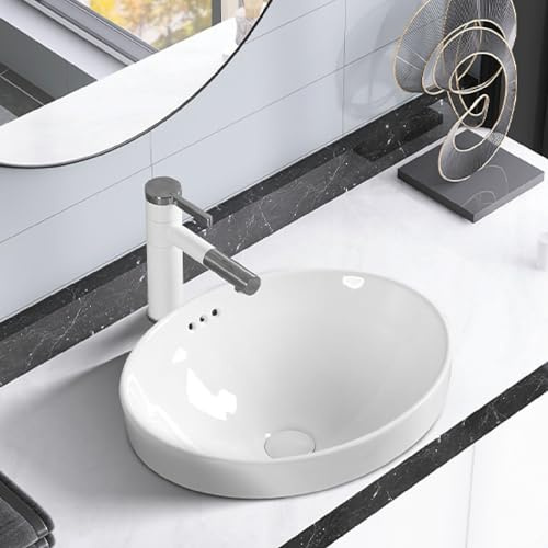 Einbauwaschbecken Fürs Badezimmer, Kleines, Halb Versenktes Waschbecken, Langlebige Und Robuste Ovale Einbauwaschbecken, Platzsparend For Die Garderobe Auf Dem Balkon Einer Wohnung