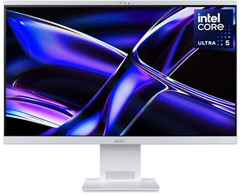 Acer Aspire S24-B Copilot+ All-in-One Desktop PC - Intel Ultra 5 226V, 16GB, 512GB SSD, Integrated Intel ARC Graphics, 23.8 144Hz Full HD Display, Windows 11, White