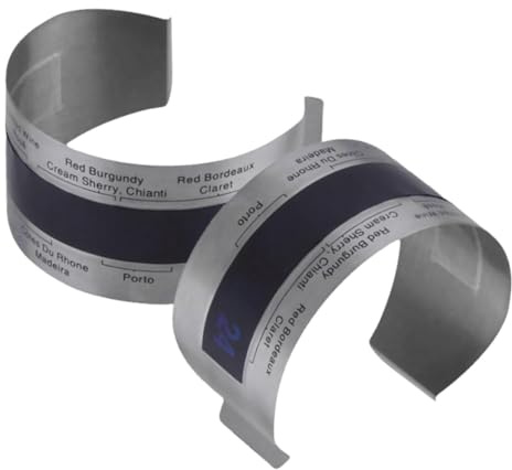 Toyvian Termómetro Digital para Vino de Acero Inoxidable Pulsera Ajustable para Botella Lectura Instantánea de Temperatura 2 Unidades Reutilizables para Cata y Conservación