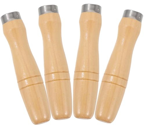 DIKACA Mango de Lima de Madera Ergonómico 4 Piezas, Mango Resistente para Escofina Grande 12 Pulgadas, Agarre Cómodo para Herramientas de Corte y Bricolaje en Carpintería