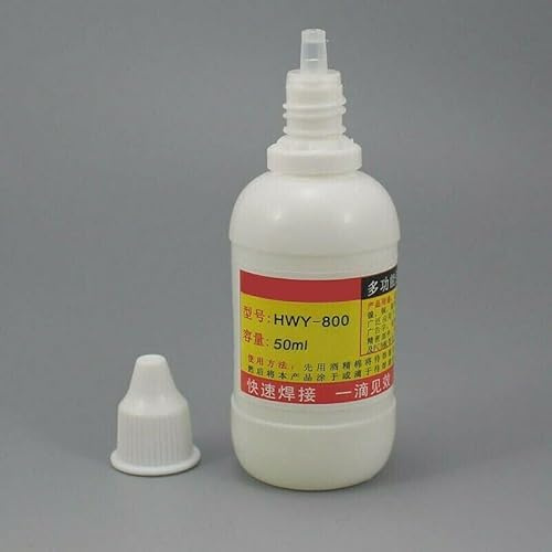 Flux Ácido para Soldadura HLY-800 50ml Compatible con Zinc Aluminio Cobre Níquel Hierro Chapa Galvanizada No Tóxico