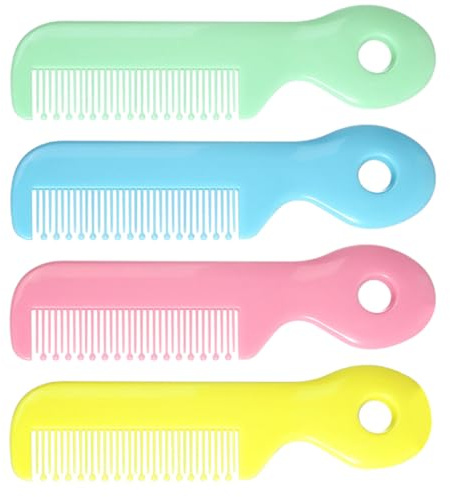 Amosfun 4pcs Hair Comb Set round Fine Teeth Newborn Hair Care Combs for Cradle Cap Safe for Boys