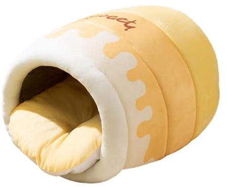 CLSSLVVBN Lit pour Chat Honey Pot, Petite Maison pour Animaux, nid pour Chien (Pomranien, Chihuahua), Jaune, Taille S, Jaune, S