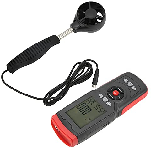 Cocoarm 8907 Digital Anemometer ABS Wind Speed Meter 0 to 100 Mph with Airflow Temperature Humidity Data Logging USB for HVAC Drone Sailing Fishing and Field Use
