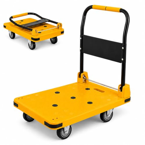 MAGIC SELECT Carro Plataforma Plegable Soporta 300 kg Amarillo
