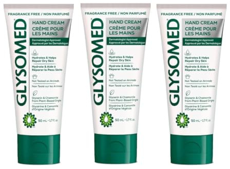 Glysomed Hand Cream 1.7 Oz Purse Travel Size Fragrance Free (3 Tubes)