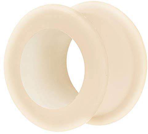 Piercingfaktor Farbiger Flesh Tunnel Silikon Extra Big Double Flared Weich Flexibel XXL Rund Creole Ohr Plug Ear Piercing 44mm Hautfarbe