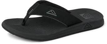 Reef Phantoms Mens Beach Flip Flop, Water Friendly, Soft and Supportive Molded Footbed, Black, 10