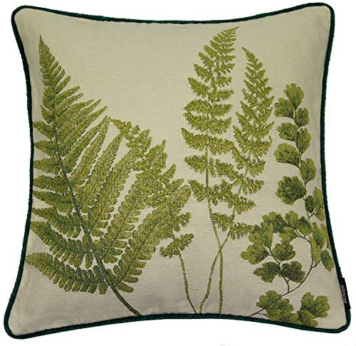 McAlister Textiles Luxury Tapestry Cushion Cover. Mixed Fern Green Decorative Scatter Throw Pillow For Bed or Sofa. Original Design Machine Washable With Hidden Zipper 43cm x 43cm