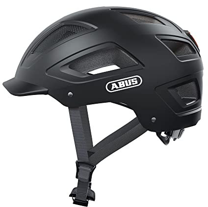 ABUS HYBAN 2.0 Fahrradhelm, Schwarz (Velvet Black), M, M (52-58 cm)