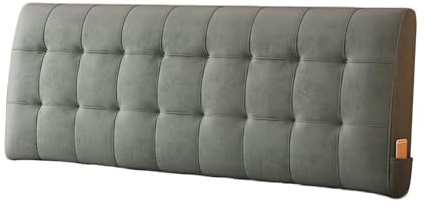 pujindu Rückenlehne Bett Kissen, Komfortabel Wandkissen Lesen Mit Abnehmbarem Mikrofaserbezug, Weich Kopfstütze fürs Bett Ohne Kopfteil, 6 Farben (Color : Dark Gray, Size : 200x6x60cm)