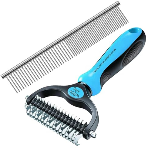 YNR Pet Grooming Kit for Dogs & Cats – Deshedding Brush, Dematting Comb, Undercoat Rake & Fur Trimmer – Professional Hair Removal Tool for Long & Short Coats