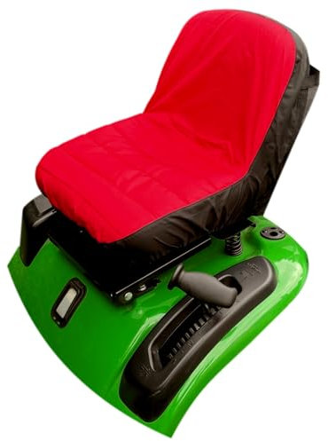 Workinghouse Lawn Tractors and Ride-On Mower Seat Cover, Water Resistant Protective Cover Made of Durable Material, with 4 Practical Pockets, Optimal Weather & UV Protection (Red)