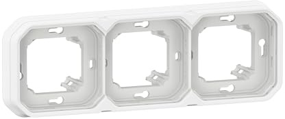 LEGRAND, Plexo New Feuchtraum-Unterputz-Tragrahmen, 3-fach, horizontal und vertikal, Farbe: UltraWeiß, 069698L