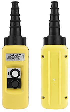 Interruptor de Botón Pulsador de Polipasto de Grúa de Mano, Interruptores de Control Colgante de 2 Botones, Interruptores de Botón Pulsador para Polipasto de Grúa