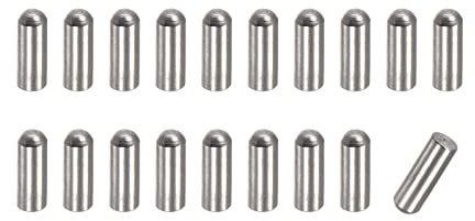 sourcing map 50 Stück Zylinderstifte 3x4mm Passstifte 304 Edelstahl Rundkopf Flachbefestigungselemente
