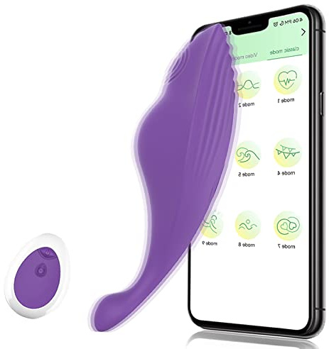ZWFUN App Fernbedienung Wearable Panty Clit Vibrator, G-Punkt Butterfly Vibrator mit 9 Vibrationsmassagegerät Vibrierende Ei Klitoris Stimulator Sex Spielzeug für Frauen Paare(APP-Steuerung)