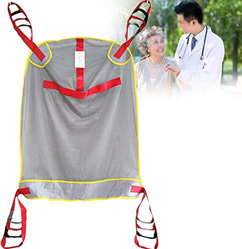 Medical Lift Equipment,Patient Lift Sling with Four Point Support,Full Body Transfer Belt Strap Patient Hoist Sling with Adjustable Height, for Bariatric,Nursing,No-Opening-L