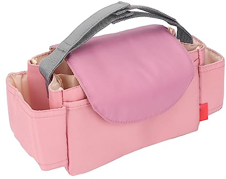 Kinderwagentasche, Wasserdicht, Schmutzabweisend, mit Mehreren Taschen, Weit Verbreitete Wickeltasche mit Klettverschluss und Großer Kapazität für das Schlafzimmer (Rosa)