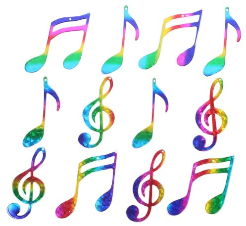 Supvox Weihnachtsanhänger 12 Stück Kunststoff Weihnachtsbaum Anhänger Musik Weihnachtsbaum Ornamente Musik Note Charms Weihnachtsschmuck