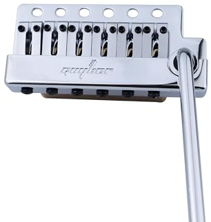Guyker Guitar Tremolo Bridge String Spacing 10.8MM with Brass Saddle and Brass Block & Spring and Claw, Pop-In Vibrato Bar, Complete Install Kit, GG1009A Chrome