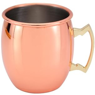 Taza de cerveza, té y café de acero inoxidable de 500 ml, jarra de cerveza con acabado martillado y cobre, taza de mula for beber, cenar y entretener, hogar, bar, fiesta, regalos ( Color : A , Size :