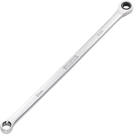 Draper 27765 HI-TORQ - Chiave a cricchetto a doppio anello extra lunga, 8 mm