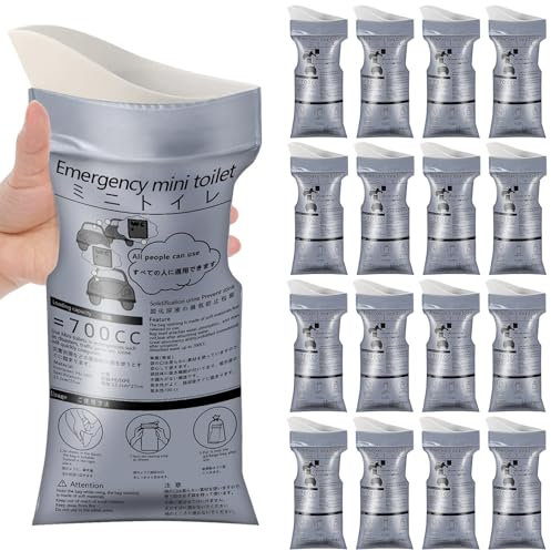 SRTSTR 16 Stück 700ml Urinbeutel für Unterwegs Frauen/Männer, Tragbarer Fake Urin Notfall Toilette für Camping Reisen Auto Stau Outdoor Notfall Toiletten, Patienten und Schwangere