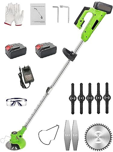 AMYYTL Tagliaerba a Batteria Tagliaerba Elettrico Tagliaerba a Spinta Manuale Tagliaerba a Batteria Tagliaerba Domestico con Bordo Erba Tagliaerba Elettrico Decespugliatore Regolabile in Altezza