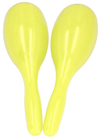 2 Stück Musik-Maracas, Ovale Hand-Percussion-Rasseln, Rumba-Shaker, Krachmacher, Musikinstrument (YELLOW