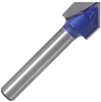 1/4 Stück 1/4 Zoll Schaft 1/4 Zoll 6 mm Schaft 90 Grad V-Nut-Schablone V-Nut V-Nutfräser Bitit Hartmetall-Fräser Holzbohren(6mmX12.7mm)
