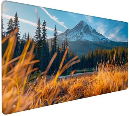 Gaming Mauspad XXL 800x300x3 mm Groß Mousepad Gelb Schreibtischunterlage Pflanze Mouse Pad rutschfeste Gummibasis, Vernähte Kanten Design Wasserdicht Mouse Pad für PC Gaming Zubehör, Geschenk Z-642