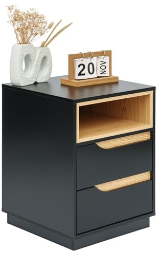 Awhtixbo Moderner Nachttisch Mit Schublade,Holzkommode Für Schlafzimmer,Nachttisch Boxspringbett, Schlafzimmer Wohnzimmer Beistelltisch Nachtschrank-40 X 54 X 40 cm(B/H/T)