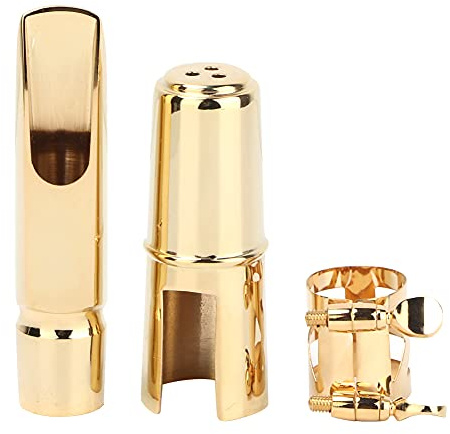 Embout de Saxophone en Métal, Embout de Saxophone Alto en Laiton avec Deux Coussinets pour Jouer du Saxophone (7C)