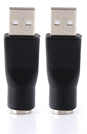 USB Macho A PS 2 Hembra, 2 Adaptadores USB 2.0 A Macho A PS/2 para Ratón y Teclado, Conector Convertidor para Teclado de Ordenador PC y Ratón